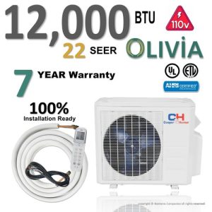 Cooper & Hunter 9000 BTU Mini Split Air Conditioner Heat Pump 23 Seer 110v